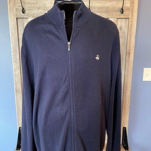 Mens XXL Brooks Brothers Full Zip Sweater in Navy